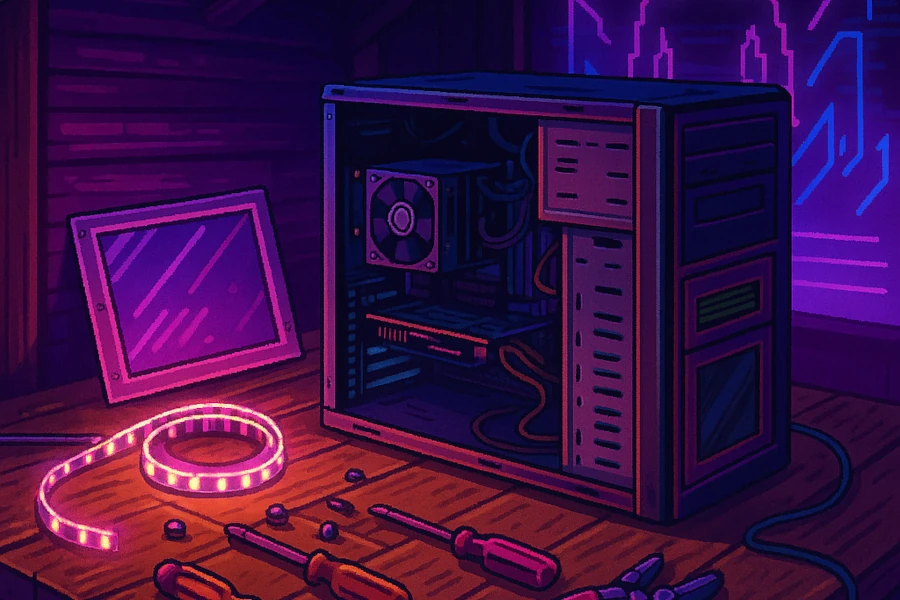 Modding obudowy PC — retro warsztat