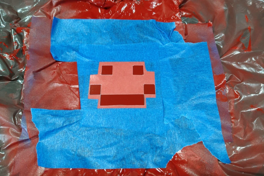 przygotowanie szablonu uśmiechu do malowania - modding obudowy PC