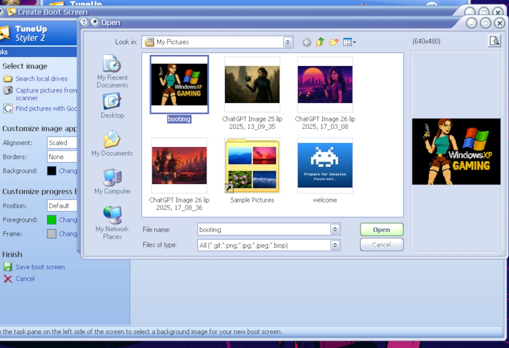 zmiana wyglądu Windows XP - dodawanie pliku bmp
