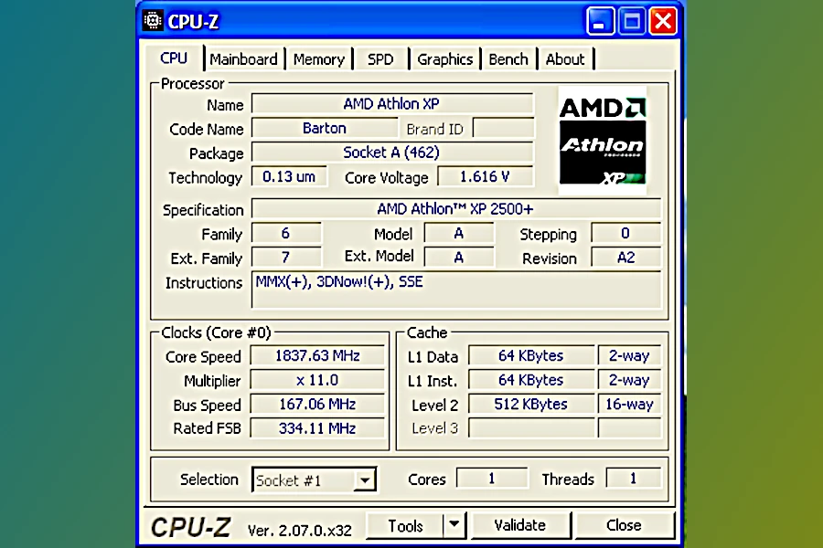 specyfikacja procesora AMD w programie GPU-Z
