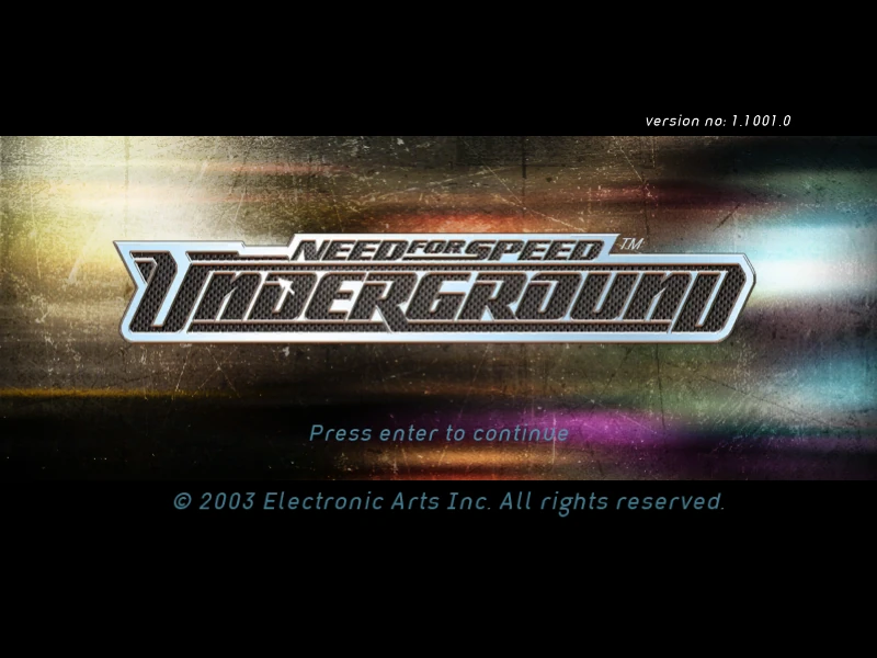 Need For Speed Underground plansza startowa