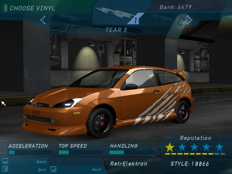 menu vinyl w nfs underground