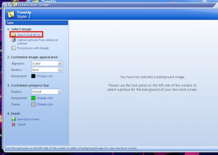 TuneUp utilities zmiana wyglądu Windows XP ekran startowy